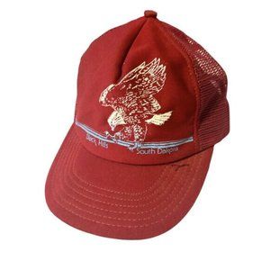 Vintage Trucker Hat Black Hills South Dakota Eagle USA Trucker Hat Snapback Cap